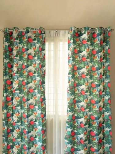Floral Themed Mix Cotton Curtains