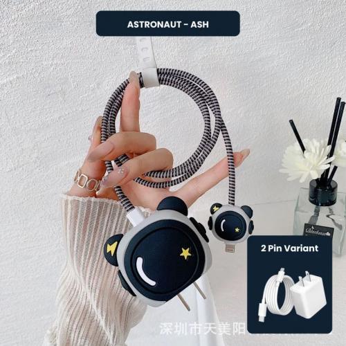 2 Pin Protector – 4 in 1 iphone charger and cable cover – Astraunought Ash