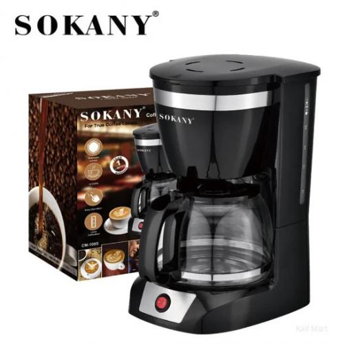 Sokany CM-108S Coffee Maker With Auto Pause And Glasss Cara. 21fe 12-Cups Coffee Maker