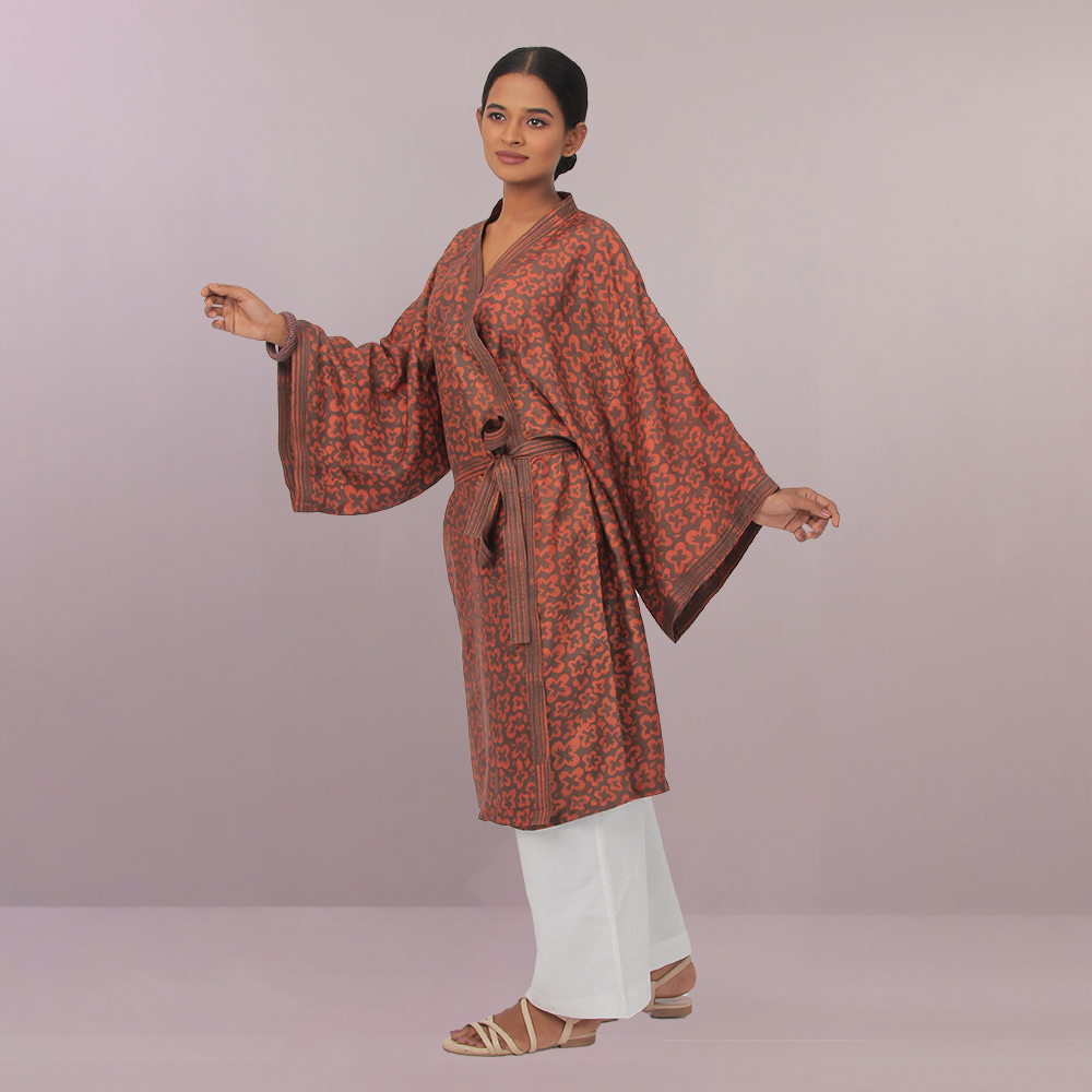 Crocoite Silk Kimono