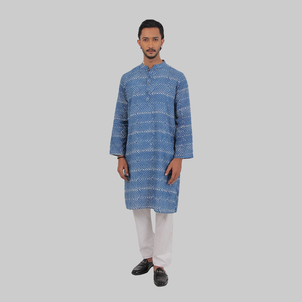 Indigo Elegance Cotton Panjabi